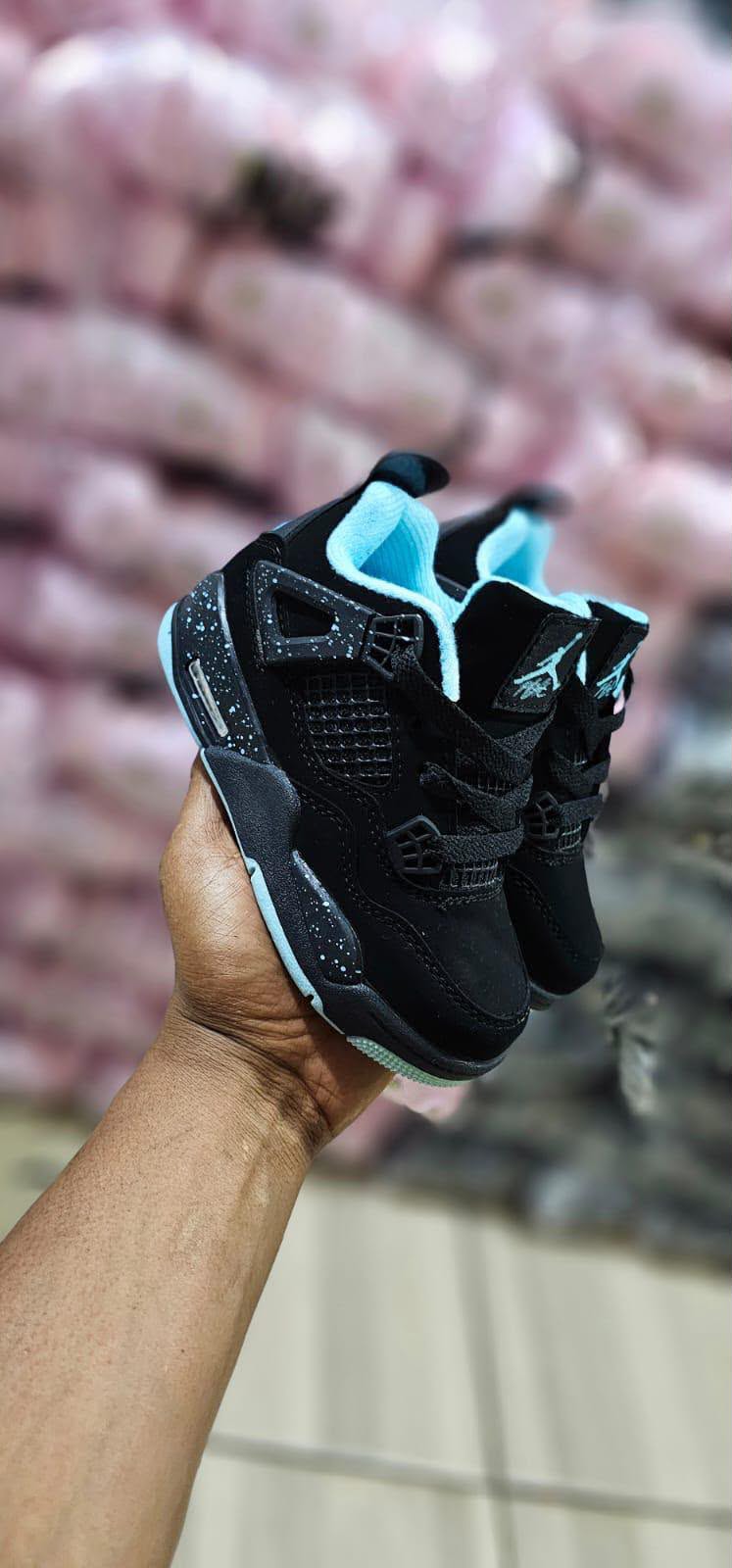 Jordan 4 Kids - Black Aqua