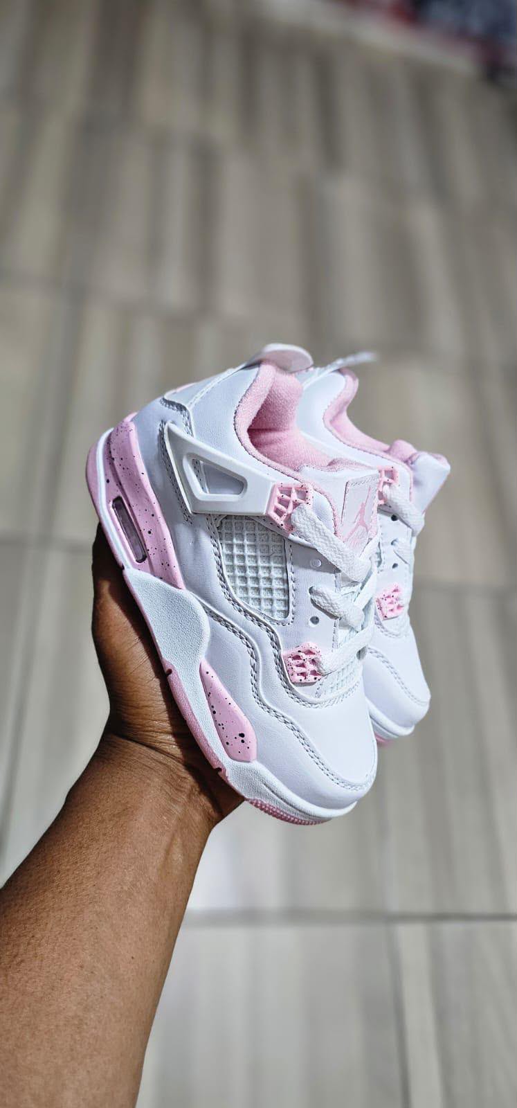 Jordan 4 Kids - White Pink