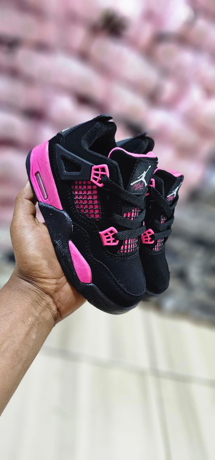 Jordan 4 Kids - Black Pink