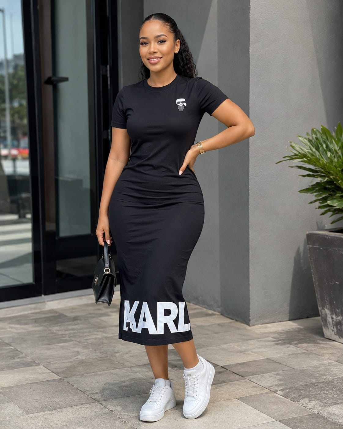 Karl Lagerfeld Ikonik Karl Dress - Black