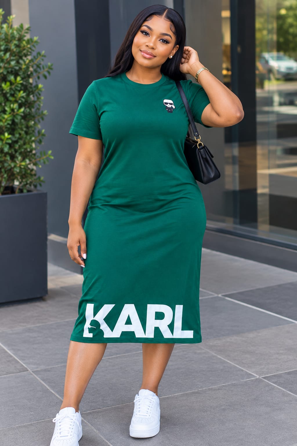 Karl Lagerfeld Ikonik Karl Dress - Green