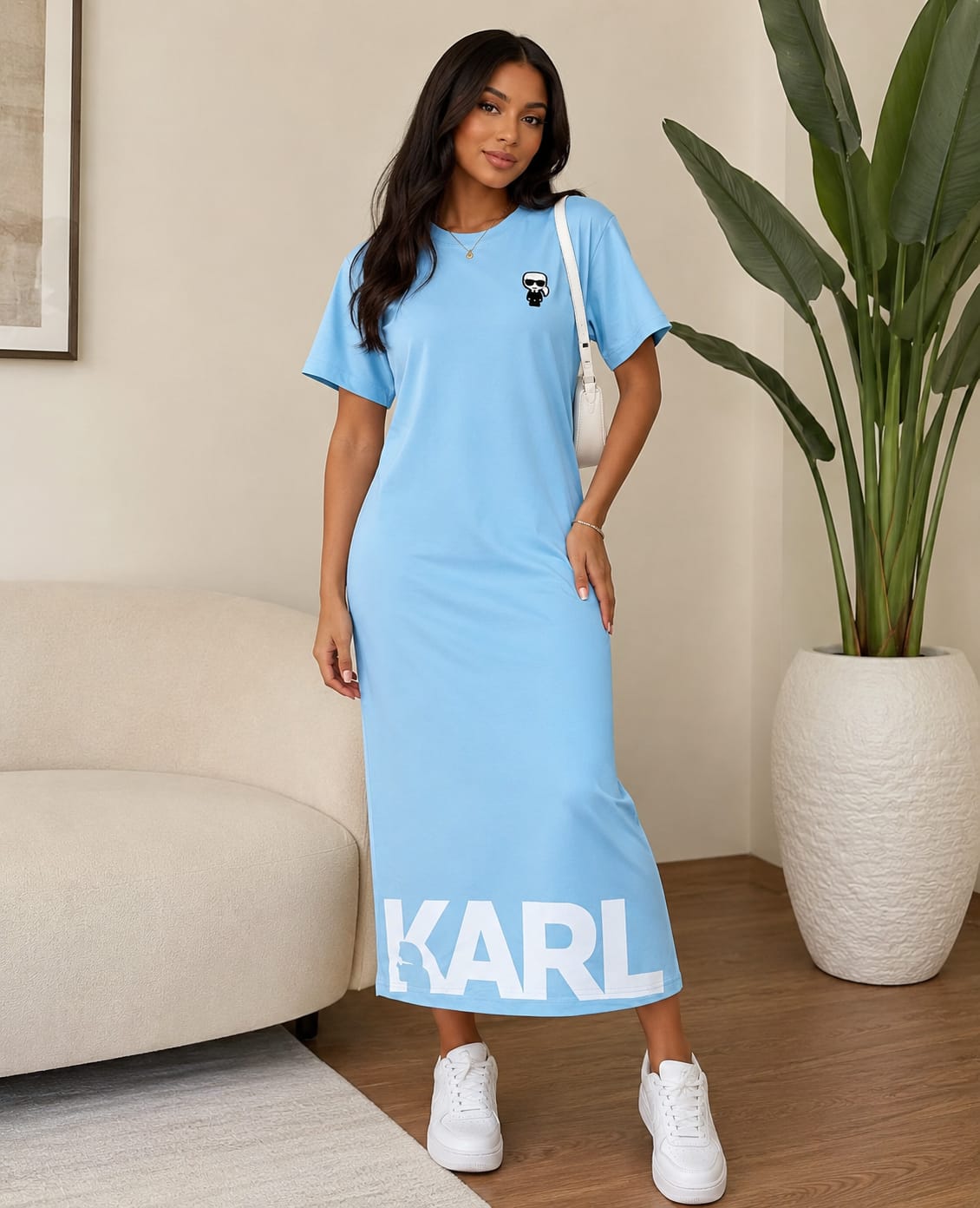 Karl Lagerfeld Ikonik Karl Dress - Light Blue