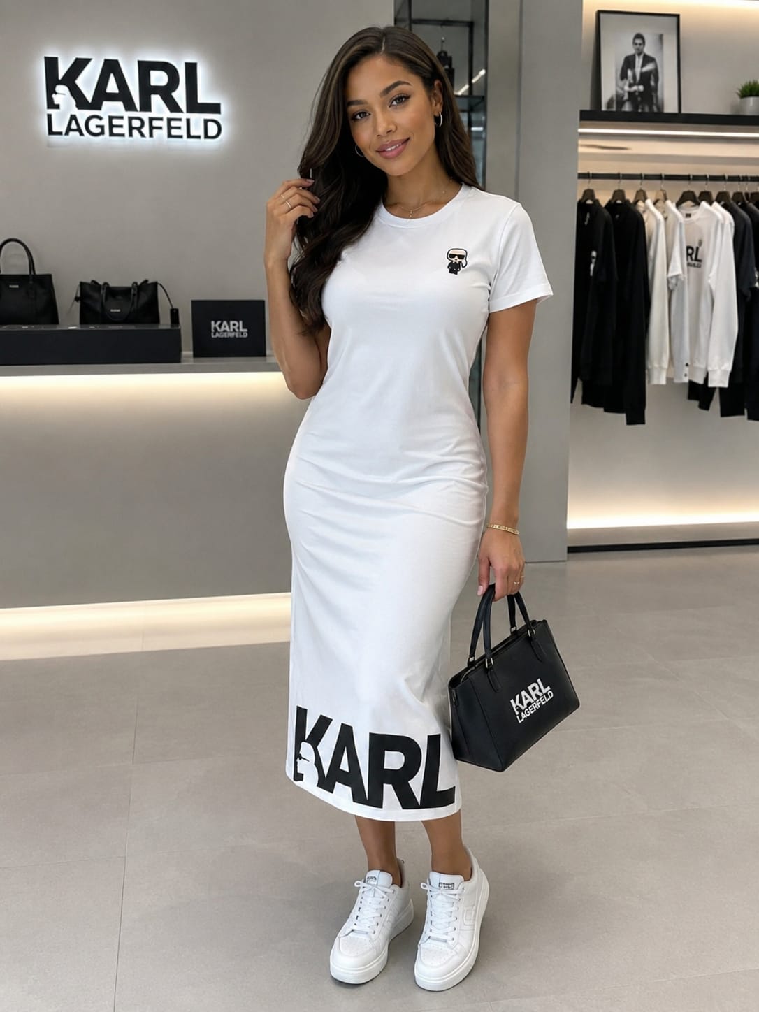 Karl Lagerfeld Ikonik Karl Dress - White