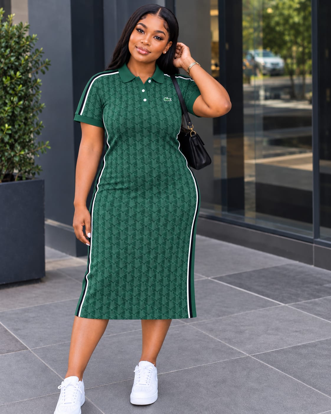Lacoste Monogram Polo Dress - Green