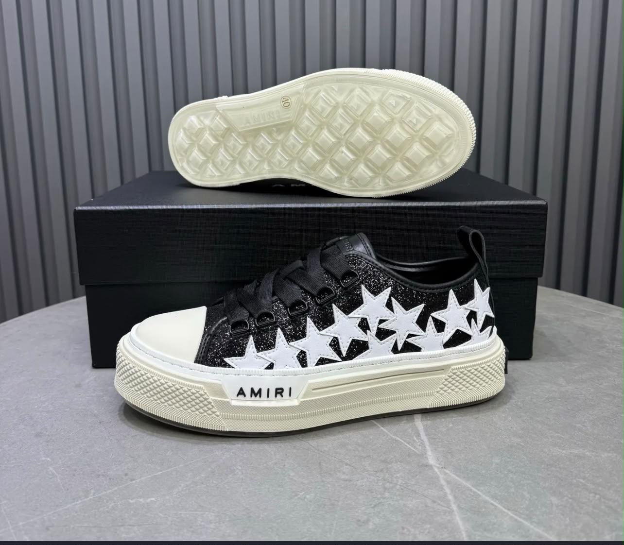 Amiri Stars Sneaker - Black White