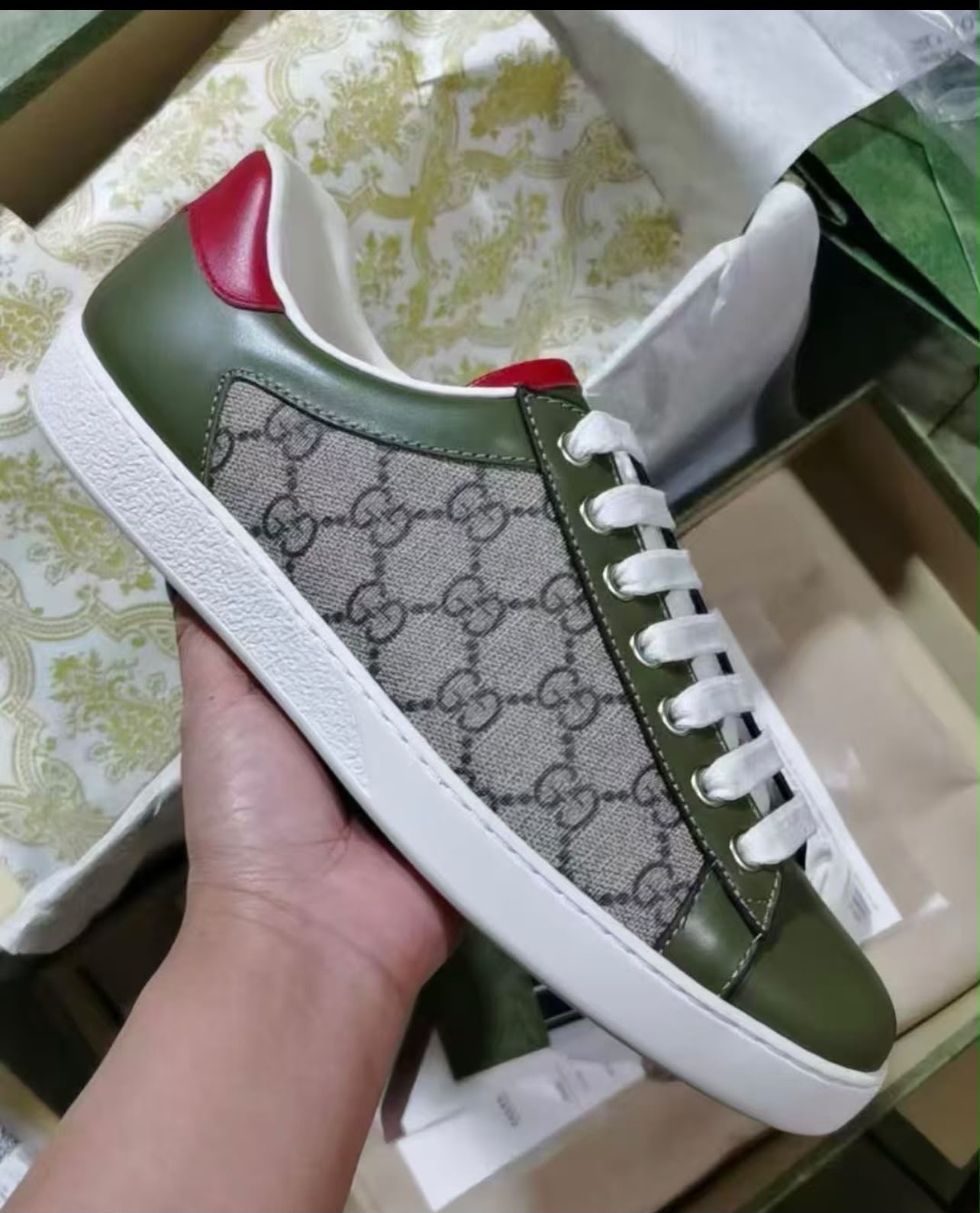 Gucci Ace Sneaker - Green Red GG Canvas