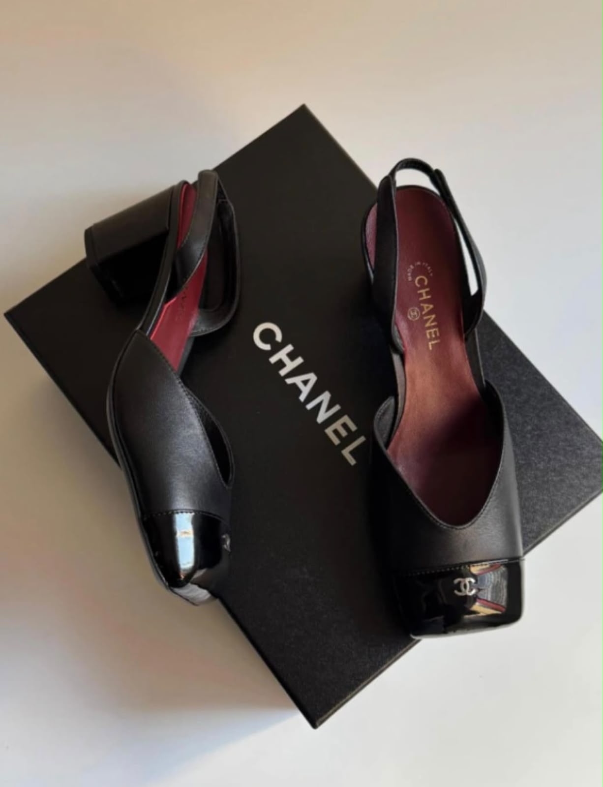 Chanel Cap Toe Slingback - Black